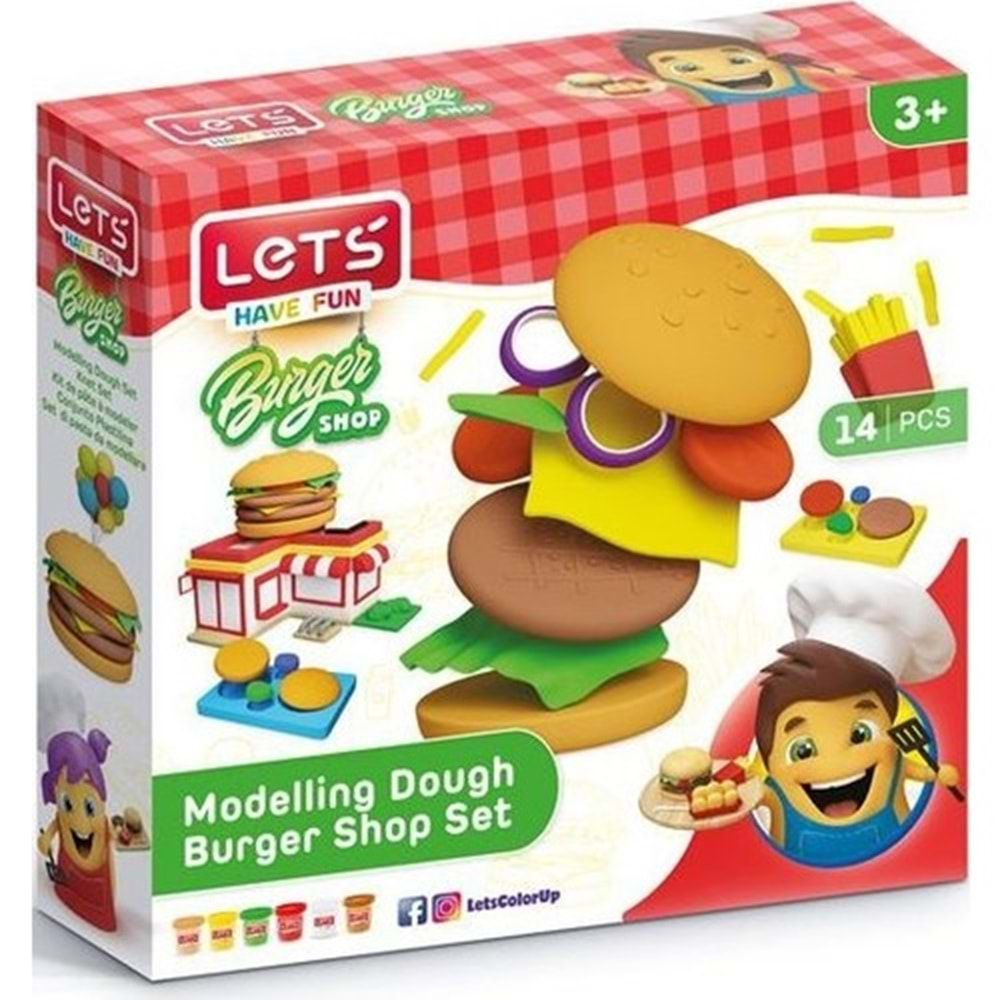 LETS OYUN HAMURU HAMBURGER SETİ 14 PARÇA 3+-L9003