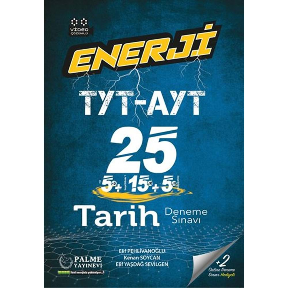 PALME TYT-AYT ENERJİ TARİH VİDEO ÇÖZÜMLÜ 25 DENEME SINAVI