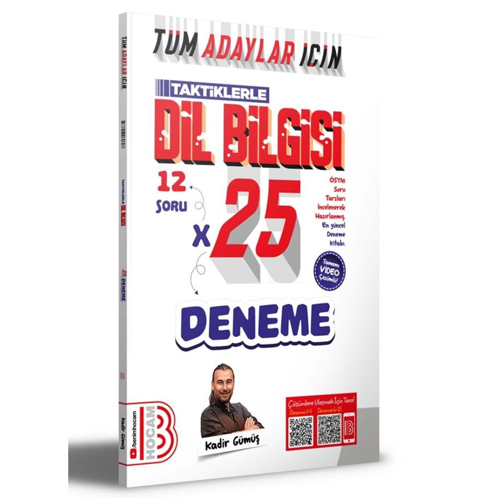 BENİM HOCAM TÜM ADAYLAR İÇİN TAKTİKLERLE DİL BİLGİSİ TAMAMI VİDEO ÇÖZÜMLÜ 25 DENEME-2024