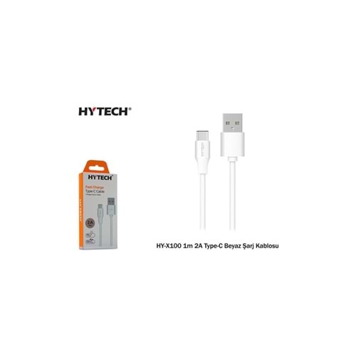 Hytech HY-X100 1m 2A Type-C Beyaz Şarj Kablosu